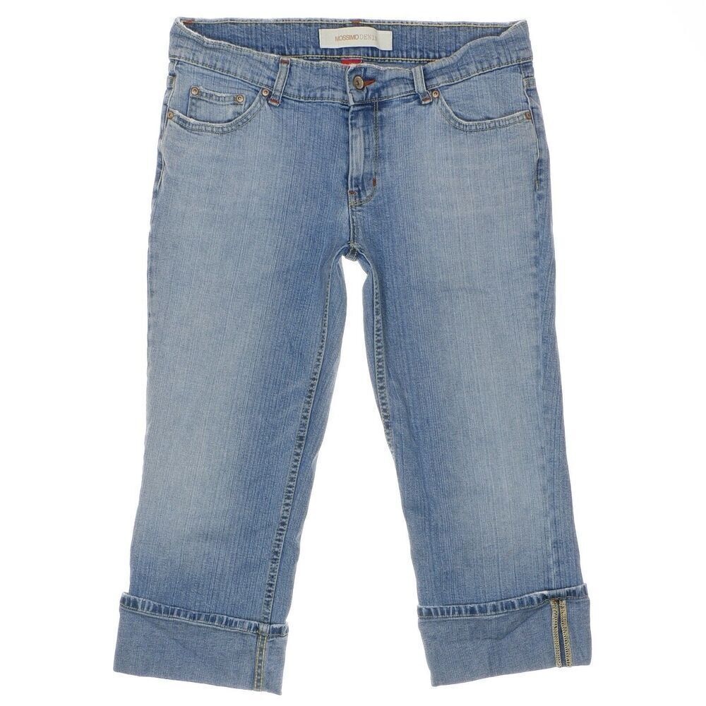 Mossimo Crop Jeans Size 13 Juniors Embroidered Butterflies Denim Stretch 32 x 21